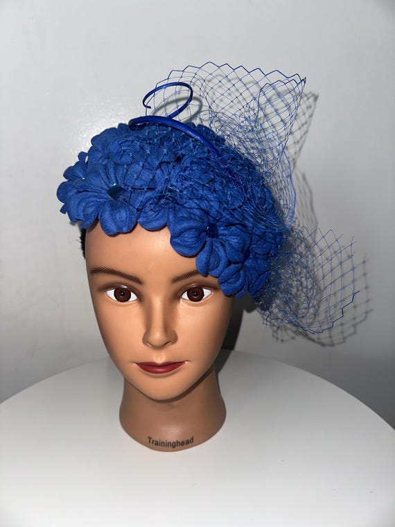 Blue Petal Hat 100% Wool Felt