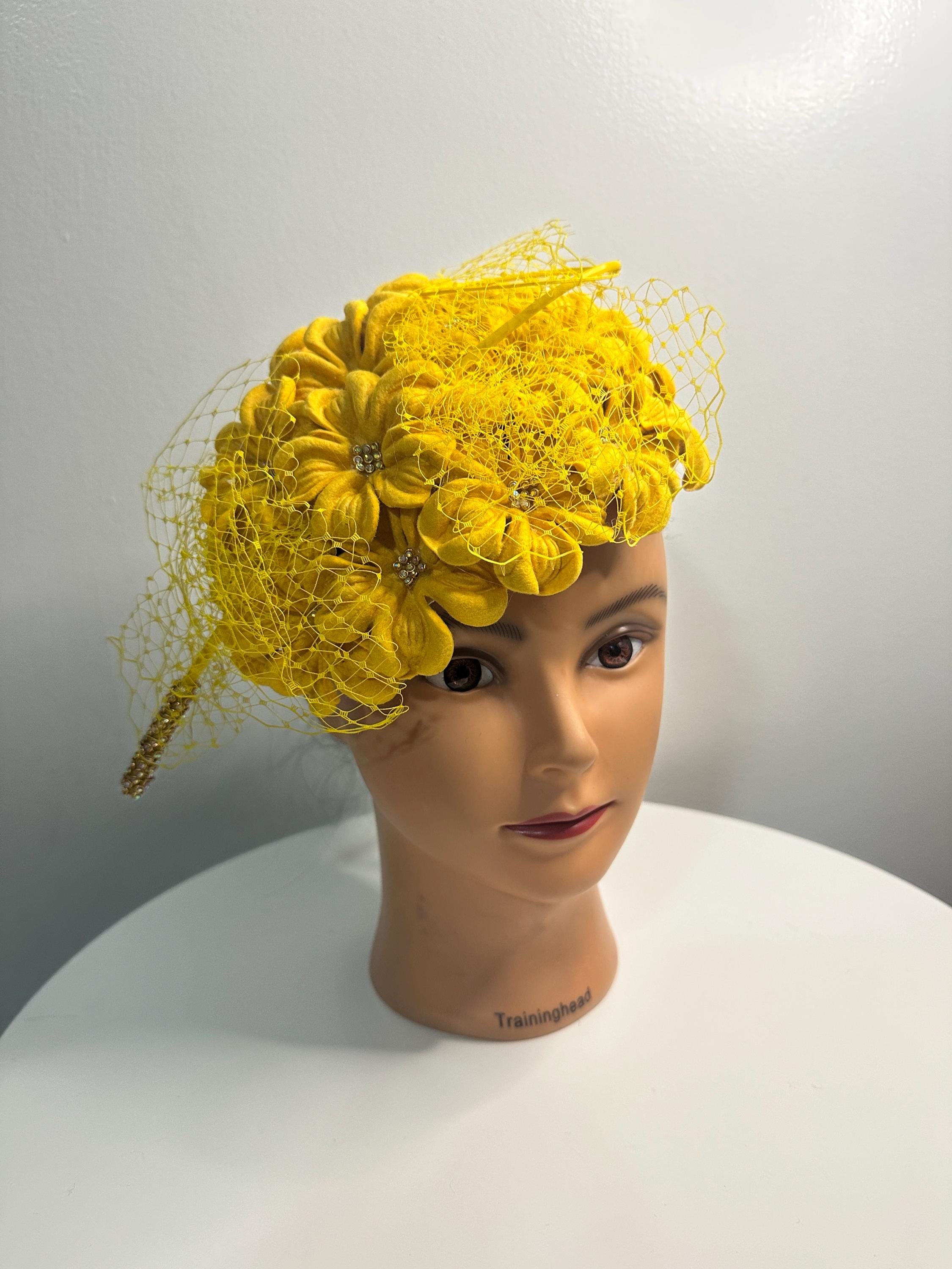 Jack Mcconnell Boutique Ladies Black Hat Gold Ribbon Black Flowers Rhinestones Jack Mcconnell Hat - Etsy main image 2