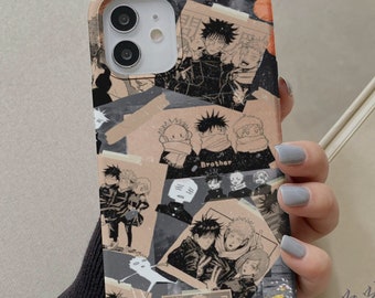 Jujustsu Kaisen Phone case Anime Phone case of the iconic trio of Nobara, Megumi and Yuji from JJK for iphone 11, 12, 13, 14 and 15.
