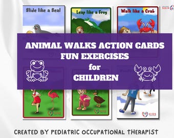 Animal Walk Exercise Cards: Fun Movement Activities for Kids (Digital Download