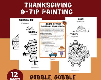 Thanksgiving Q-Tip Painting | Fine Motor Skills Activity (PDF)