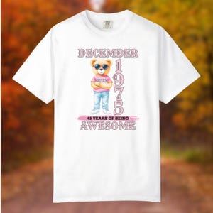 Camiseta de cumpleaños personalizada: camisetas personalizadas con el año de nacimiento para celebrar 50 años con colores increíbles y cómodos