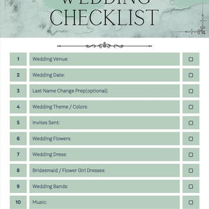 Wedding Checklist