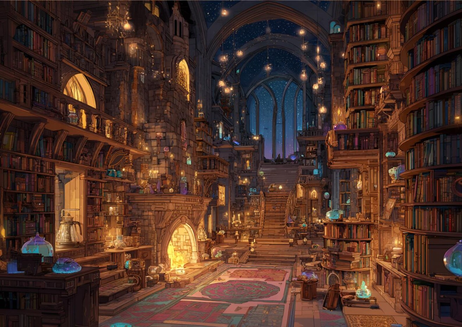 Cozy Magic Library Puzzle 1000-piece | Wizard Study Jigsaw - Etsy