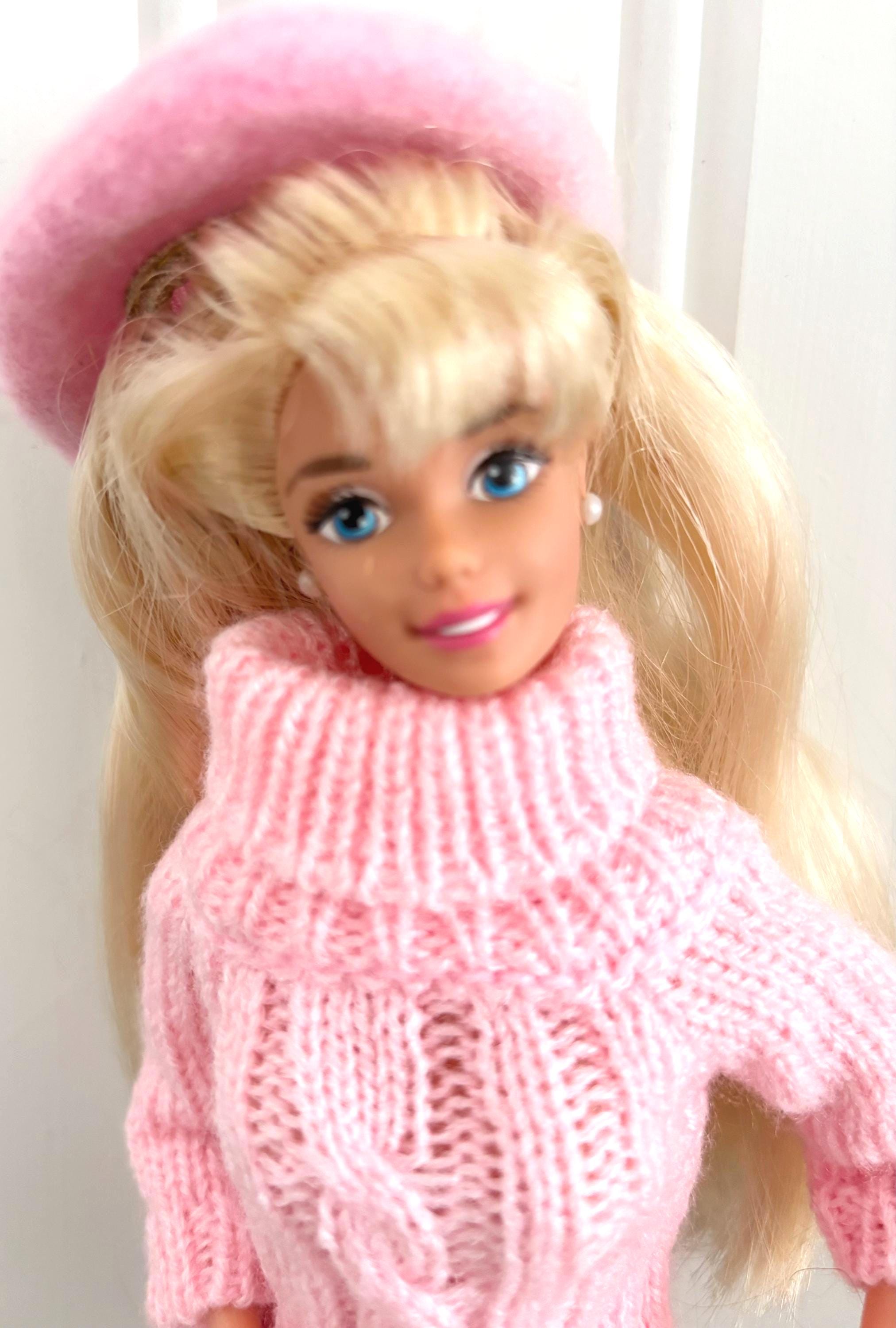 Vintage Pink Barbie Style Beret Hat 1990s Barbie Doll, Vintage Pink Beret & Skirt - Etsy main image 3