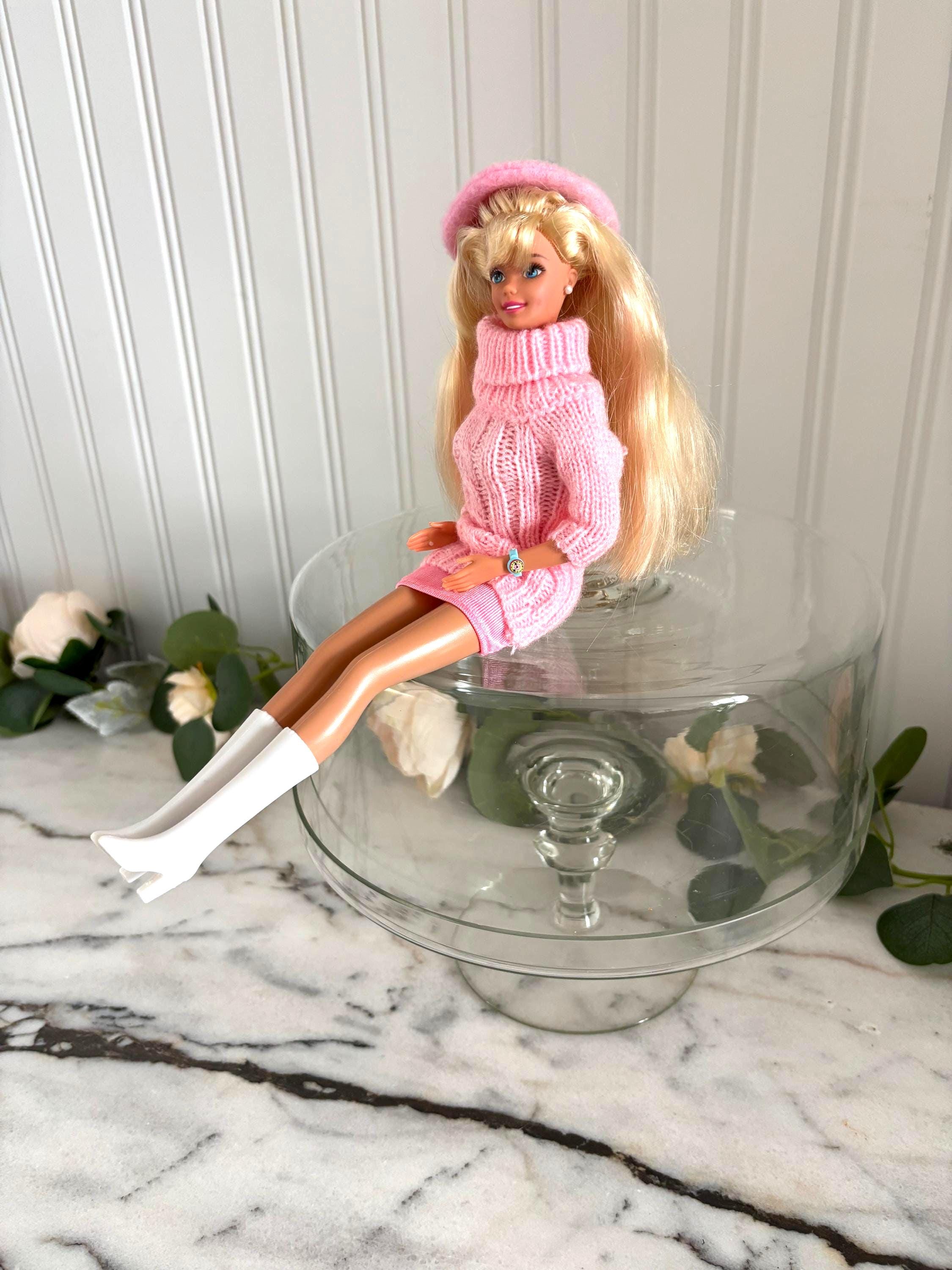 1990s Barbie Doll, Vintage Pink Beret & Skirt - Etsy