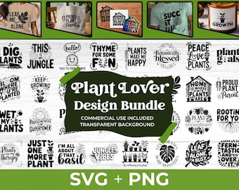 Plant Lover SVG Bundle – Funny Plant Quotes, Gardening Clipart (Digital Download)