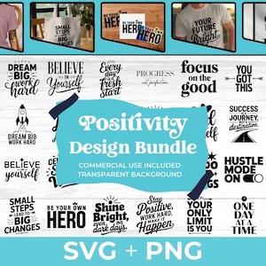 Lot SVG motivant | 29 designs inspirants positifs | Enseignant SVG, fichiers de sublimation, citations édifiantes pour Cricut et travaux manuels