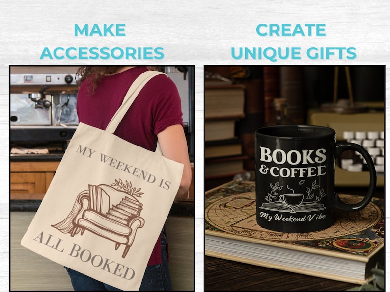 Book SVG PNG Bundle featuring designs like stack of books, open book, reading glasses, bookworm, and bookmarks. Ideal for Cricut and Silhouette projects such as book-themed decor, bookmarks, apparel, and book club crafts.