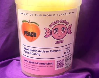 Peach Cotton Candy Floss, Gourmet Flavor (32 oz Tub)