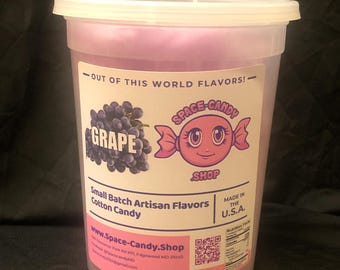 Grape "Cotton Candy Flavor" 32 oz. Tub of Gourmet Cotton Candy Floss