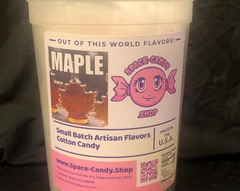 Maple Cotton Candy Floss, Gourmet Artisan Flavor, 32oz Tub