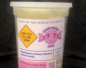 Don't Eat Yellow Snow "Citrus Cotton Candy Flavor" 32 oz. Tub of Gourmet Cotton Candy Floss