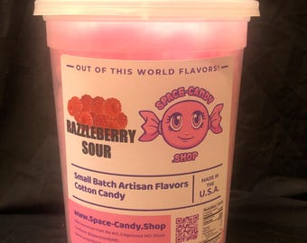 Razzleberry Sour "Cotton Candy Flavor" 32 oz. Tub of Gourmet Cotton Candy Floss