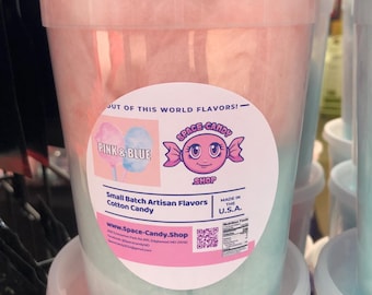 Pink & Blue "Cotton Candy Flavor" 32 oz. Tub of Gourmet Cotton Candy Floss