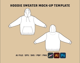 Urban Streetwear Hoodie Mockup Vector Template (Digital Download)