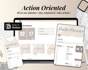 That Girl Notion Planner - Neutral Aesthetic | Daily, Weekly, Monthly| Free Notion Account | Digital Organizer for Productivity | All in One