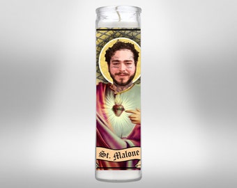 Saint Post Malone Celebrity Candle Parody Celebrity Candle Handmade