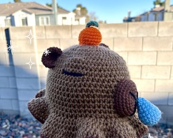 Bob Capybara au crochet - chapeau animal mignon - chapeau Capybara - chapeau animaux kawaii - chapeau animal Cottagecore