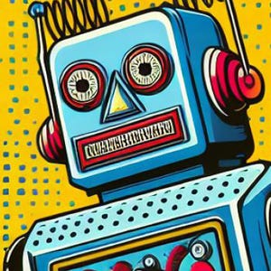 Retro Robot Pop Art Print: Vintage Sci-Fi Wall Decor (Digital Download)