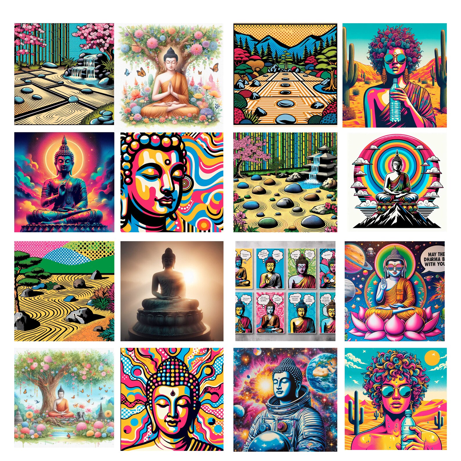 Find Inner Peace With Pop Art: Buddha Clipart for Modern Zen ...