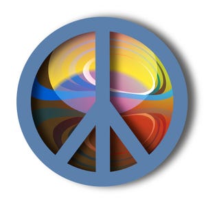 Peace Symbol Abstract Art Print: Serene Vista Landscape (Digital Download 24x24 JPEG File)