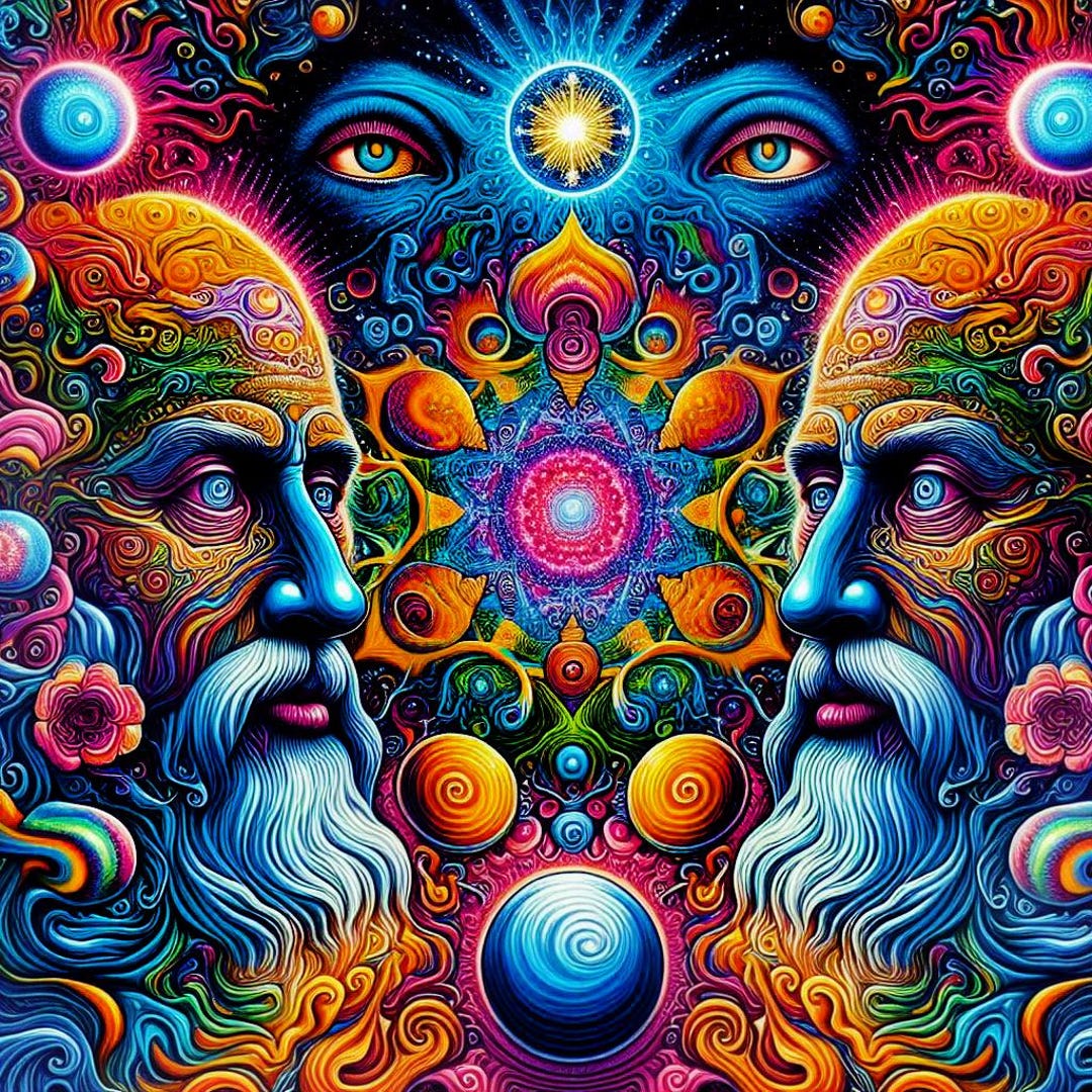 Psychedelic Shaman Art Print: Visionary Encounter, Third Eye Awakening ...
