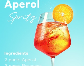 Aperol Spritz Bar Pop Art Printable, Drink Recipe Digital Print - Etsy