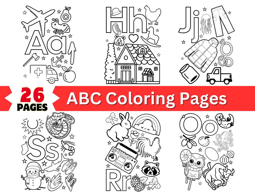 Coloring Pages Printable Alphabet Worksheets Etsy
