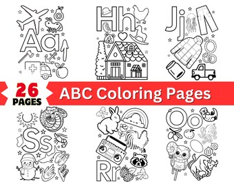 Dibujos para colorear - Imprimibles - Alfabeto - Hojas de trabajo