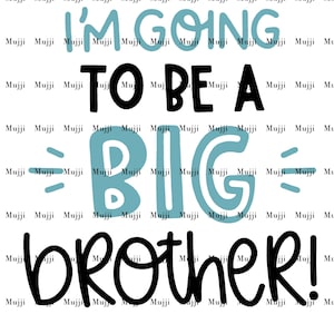 以下が含まれることがあります： 「兄になるんだ！」というテキストが入った青と黒のグラフィックデザイン