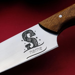 Personalized Chef Knife, Professional Kitchen Knife, Engraved Kitchen Knife, Gift for a Chef, Custom Engraved Gift, Wedding Gift, Host Gift