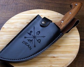 Personalized Knife For Camping, Serbian Style Handmade Chef Cleaver, Chef Meat Cleaver, Camping Cleaver, Customized Gift For Camping