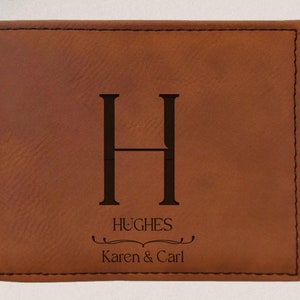 Cartera de hombre con monograma personalizado, cartera para abuelo, regalo de feliz cumpleaños, cartera de cuero para padre, cartera de hombre grabada, cartera de regalo personalizada