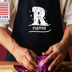 Personalized Apron Gift Dad, Unique Letters Apron, Dad Apron with pockets, Custom design apron, Aprons for Chef and Men, Gift For Boyfriend
