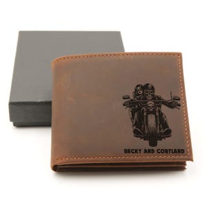 Cartera de cuero para hombre, regalo para abuelo, cartera personalizada para papá, regalo para papá, regalo grabado con láser, regalo para abuelo, cartera de cuero grabada para hombre