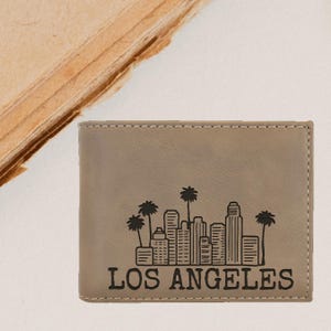 Billetera grabada de Los Ángeles, billetera personalizada para hombre, regalo de Los Ángeles para hombre, regalo único para tío, regalo para papá, regalo para amigo, regalo de Año Nuevo