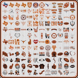 File in formato SVG di Longhorn, file di taglio per Cricut e silhouette, stampabile, vettoriale, clipart, University, Texas, UT, PNG, bundle, download istantaneo