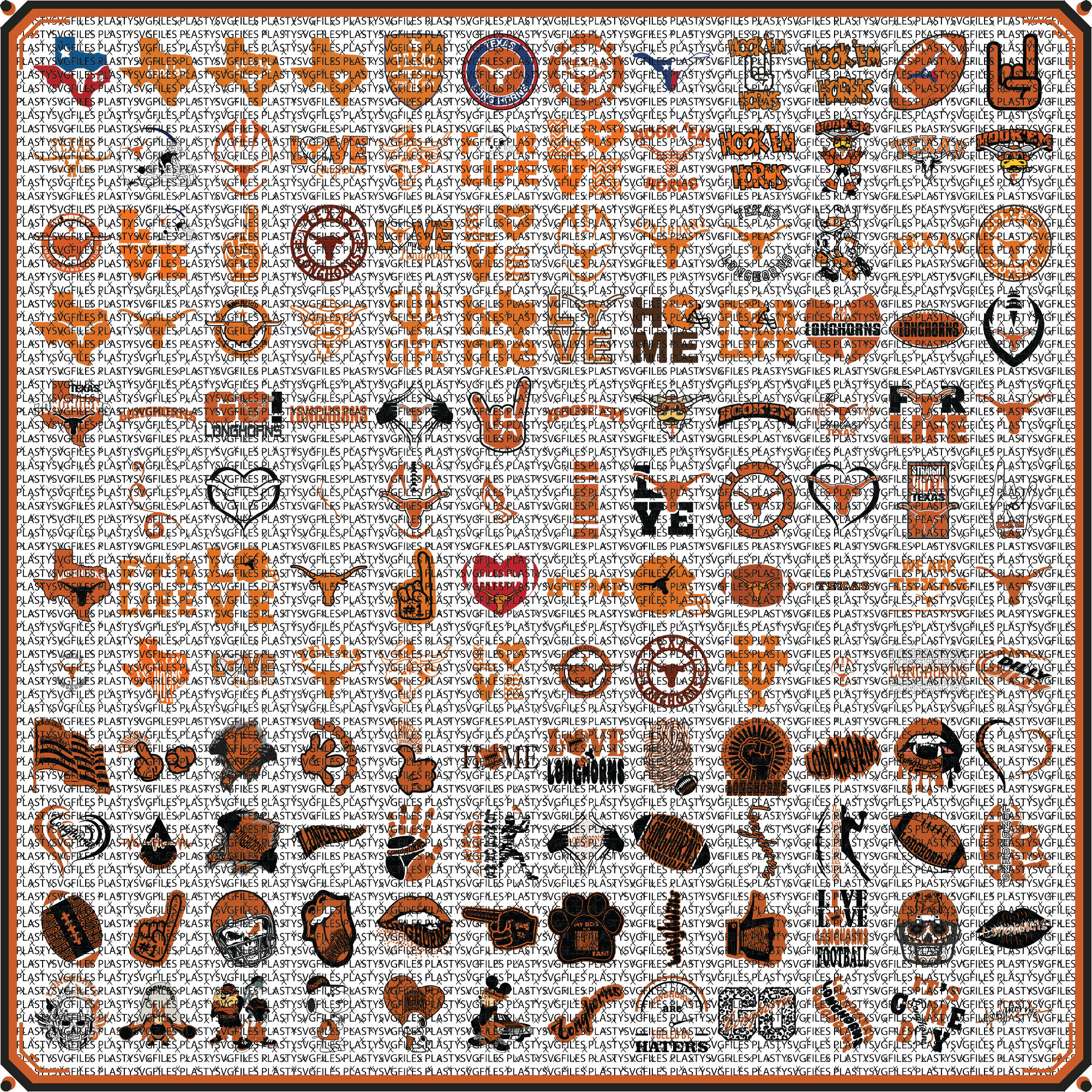 Longhorns SVG Files, Cut File for Cricut & Silhouette, Printable, Vector, Clipart, University, Texas, UT, PNG, Bundle, Instant Download