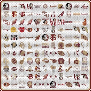 Seminolen SVG-Dateien, Schnittdatei für Cricut & Silhouette, druckbar, Vektor, Clipart, Universität, Florida, FSU, PNG, Bundle, Sofortiger Download