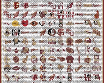 Seminoles SVG Files, Cut File for Cricut & Silhouette, Printable, Vector, Clipart, University, Florida, FSU, PNG, Bundle, Instant Download