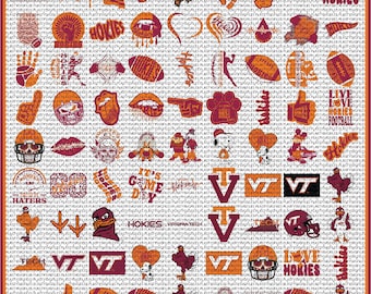 Hokies SVG Files, Cut File for Cricut & Silhouette, Printable, Vector, Clipart, Virginia Tech, University, VT, PNG, Bundle, Instant Download