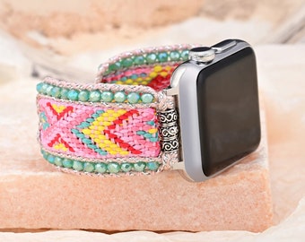 Bracciale Apple Watch in nylon arcobaleno, cinturino intrecciato per Smartwatch, regalo di compleanno