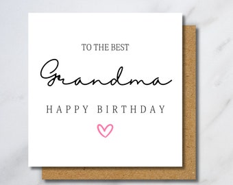 Grandma Birthday Card - Card For Grandma, To Her, Grandma Birthday Gift, Happy Birthday Grandma, Gift For Grandma