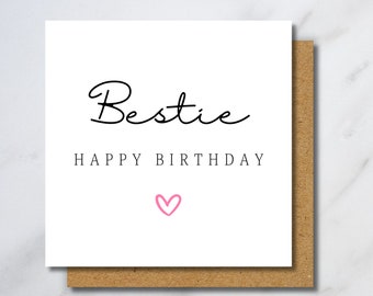 Bestie Birthday Card -  Card Best friend, To Her, Bestfriend Birthday Gift, Happy Birthday Bestfriend, Gift For Friend