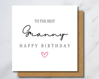 Granny Birthday Card - Card For Granny, To Her, Granny Birthday Gift, Happy Birthday Granny, Gift For Granny