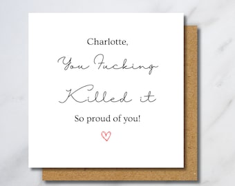 Personalised You Fucking Killed It| Congratulations Card| So proud of you Card| Well Done Card| New Job Card| Passed Exams Card| You did it!
