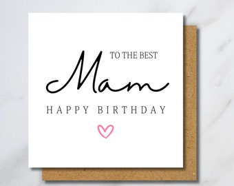 Mam Birthday Card -  Card For Mam, To Her, Mam Birthday Gift, Happy Birthday Mam, Gift For Mam
