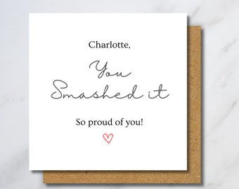 Personalised You Smashed It Card| Congratulations Card| So proud of you| Well Done Card| New Job Card| Passed Exams Card| You did it card!
