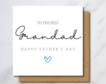 Grandad Father's Day Card - Personalised Grandad Card, To Him, Grandad Fathers Day Gift, Happy Fathers Day Grandad, Grandad On Fathers Day